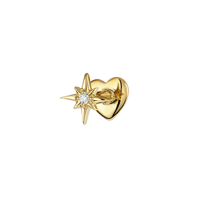 1PC 925 Sterling Silver Crown Horse Eye Zircon Heart Flat Head Cartilage Piercing Stud Earring For Women Claasic Earring
