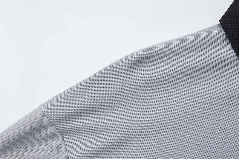 Striped Polo Shirt Men Plus Size 1XL-7XL 110-180kg Short Sleeve T-Shirt Loose Polos Oversized Tops Grey White Big Male Clothing