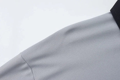 Striped Polo Shirt Men Plus Size 1XL-7XL 110-180kg Short Sleeve T-Shirt Loose Polos Oversized Tops Grey White Big Male Clothing