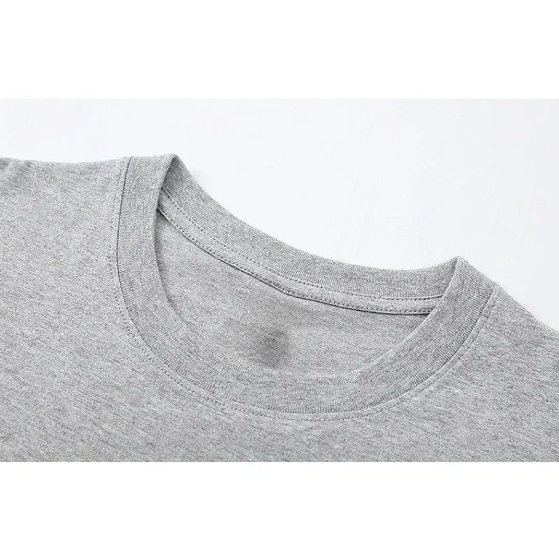 Unisex Style Summer Men's 100% Cotton Casual Loose Fit Round Neck Short Sleeved Lightweight Breathable T-shirt Top High Street