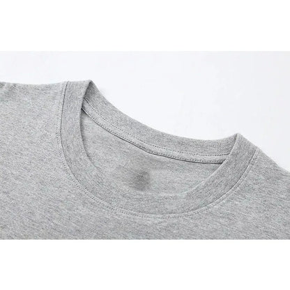 Unisex Style Summer Men's 100% Cotton Casual Loose Fit Round Neck Short Sleeved Lightweight Breathable T-shirt Top High Street
