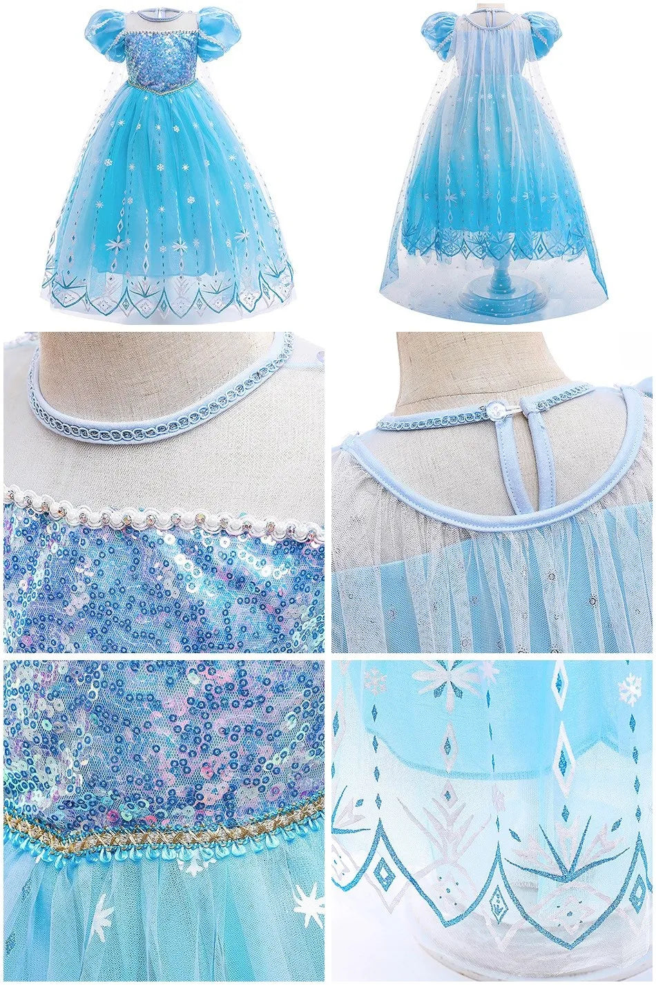 Fantasia Infantil de Rainha da Neve para Crianças, Cosplay da Elsa, Apresentação, Lantejoulas, Disfarce, Vestido Elegante de Princesa para Festa de Meninas, Fantasia de Halloween