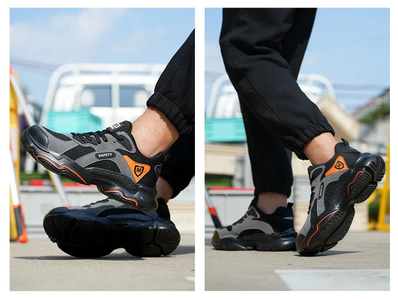 Lightweight Safety Shoes Men Work Shoes Steel Toe Cap Working Boots Sneakers Man Anti Puncture Breathable Sport Work Footwear