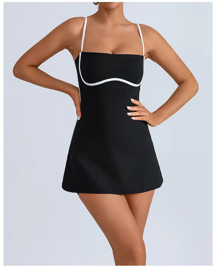 Golf Tennis Dress with Pad Sports Set Yoga for Women Workout Pickleball Clothing Badminton Skorts Activewear