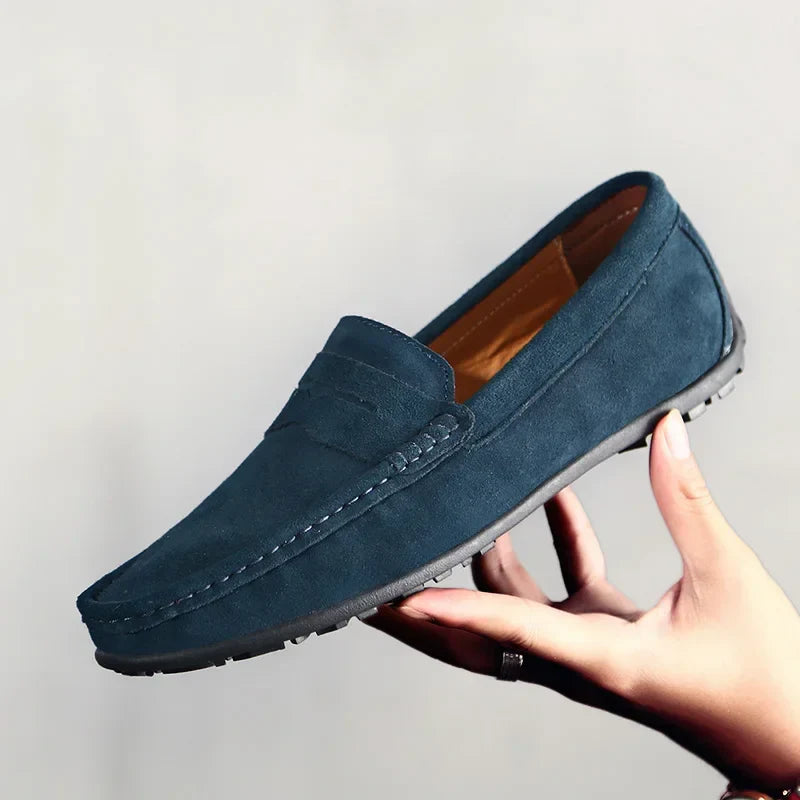 High Quality Leather Men Loafers  Slip on Mens Casual Shoes Fashion Flats Male Driving Shoes Moccasins Ten Colors Size 38-47