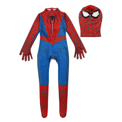 High Quality Kids Superhero Costume Spider Man Jumpsuit with Web Shooter Halloween Performance Outfit Holiday Gifts Boys Girls