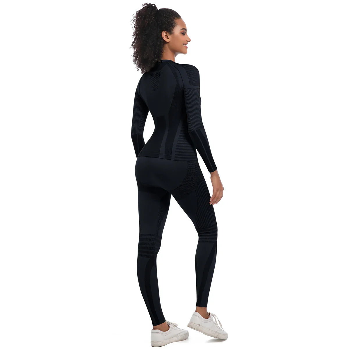 Women Skiwear Set Yoga Set Skiing Underwear Fitness Workout Thermal Gym Ski Snowboarding Running Yoga Exercise Suit Long Johns