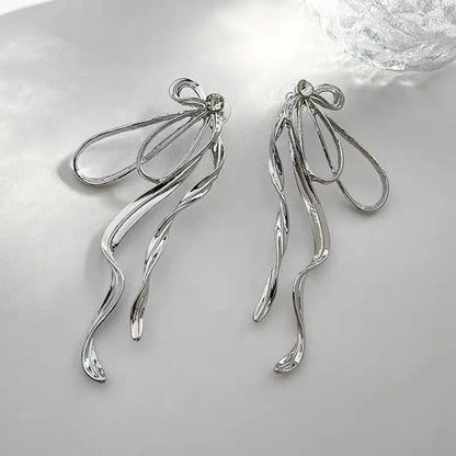 Jewelry Sweet Heart Rhinestone Butterfly Shape Dangle Earrings for Women Silver Color Korean Fashion Y2K Piercing Earring