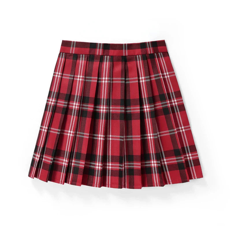 Summer Women High Waist Pleated Plaid Skirts Mini Tennis Skirt Harajuku JK Japanese School Uniform Short A-Line Mini Skirt Girl