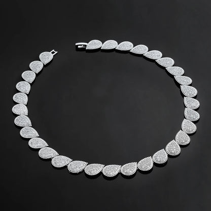 Conjunto de joias de casamento com 4 peças de zircônia cúbica, brincos, colar, pulseira e anel para festas femininas