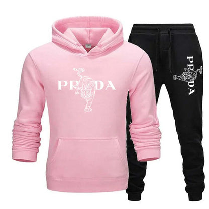 The men's outdoor fitness sweatshirt and pants set for autumn and winter includes a long-sleeved sports shirt and casual pants