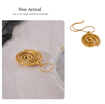 Trendy Stainless Steel Round Circle Pendant Necklace 18K PVD Plated Waterproof Statement Neck Jewelry Bijoux Femme New
