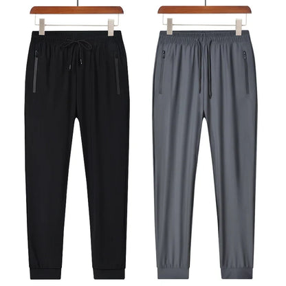 New Comfortable Ice Silk Men's Sports Pants Breathable Sweat-absorbing Quick Drying Outdoor Comfortable Running Pants