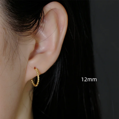 925 Sterling Silver Fashion Minimalist Beads Huggies Hoop Earrings for Women Trend Charm Ear Buckle Bohemian Jewelry Gift