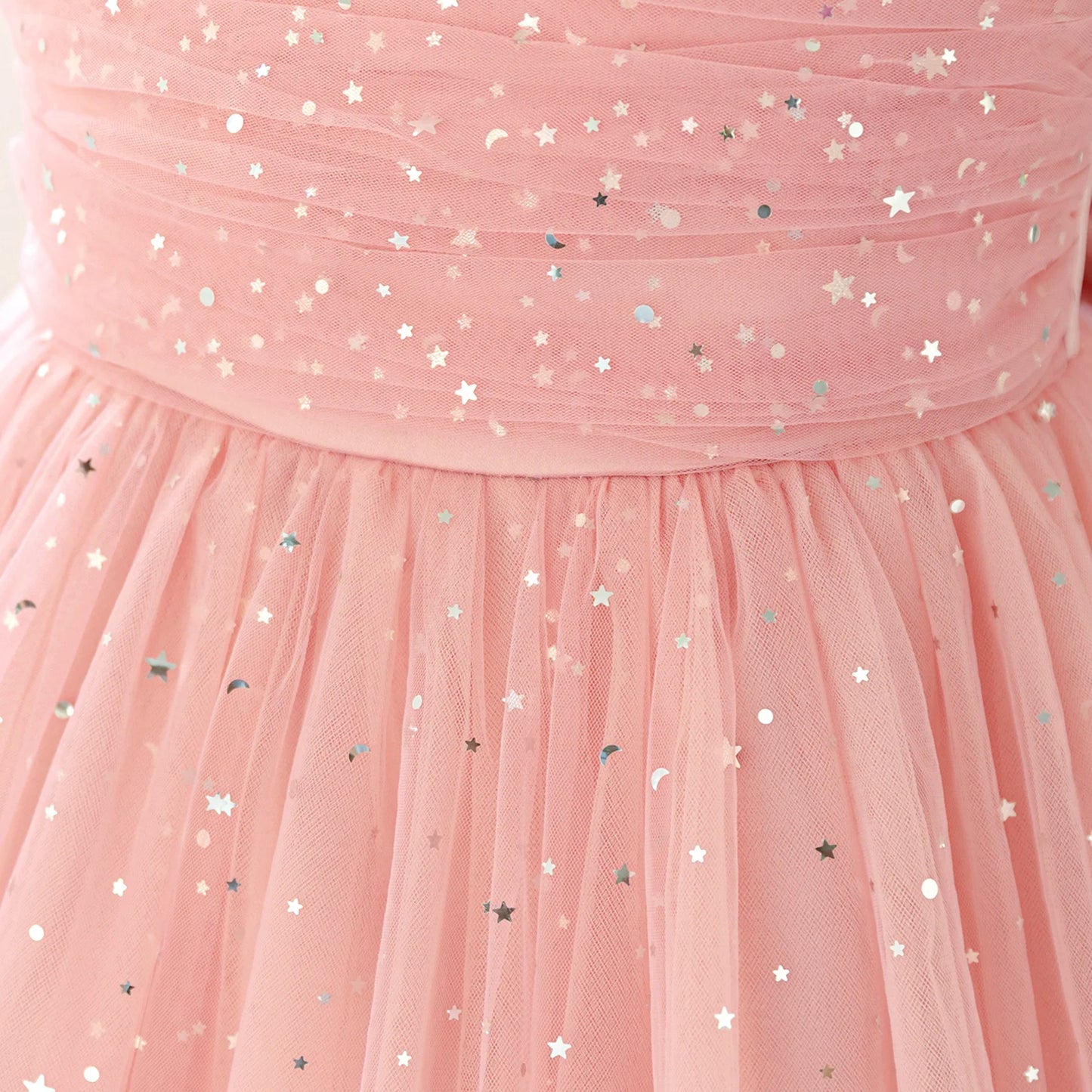 Elegant Sequins Bridemaids Girl Dress Summer Big Bow Tulle Wedding Princess Party Prom Dresses Girls Birthday Evening Ball Gown
