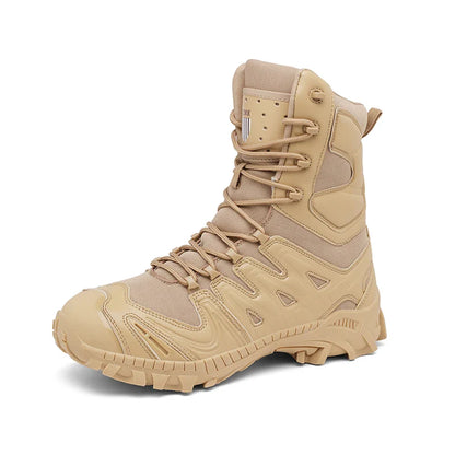 Men's trend high-top outdoor boots four seasons non-slip comfortable hiking boots professional protective tactics training boots
