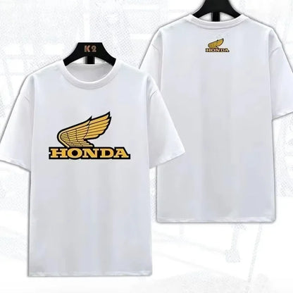 2026 New Summer Hot Selling Plus Size Honda Men's and Women's Pure Cotton T-Shirt Motorcycle Racing Top
