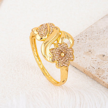 Luxury Flower Design Jewelry Set for Women Color Big Pendant Necklace and Earrings Bridal Weddings Nigerian Accessories