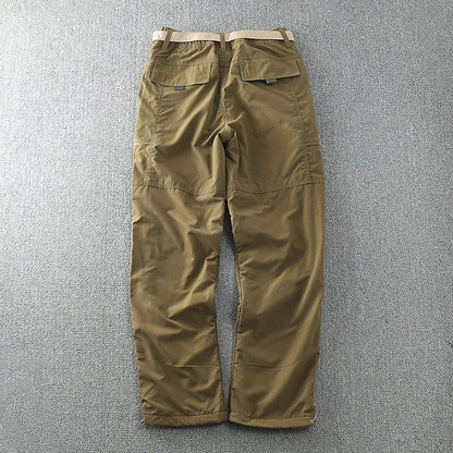 Waterproof Windproof Fleece-Lined Outdoor Pants Men's Straight-Leg Casual Trousers With Multiple Pockets For Winter
