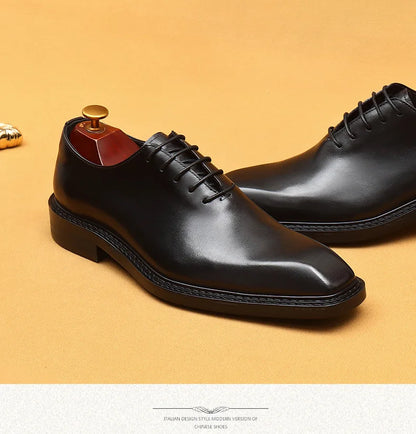 Luxury Brand Mens Oxford Leather Shoes Black Brown Handmade Lace Up Pointed Toe Dress Shoes Wedding Office Business Formal Shoes