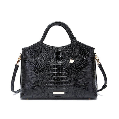 crocodile pattern colorful solid color high-end retro women's handbag