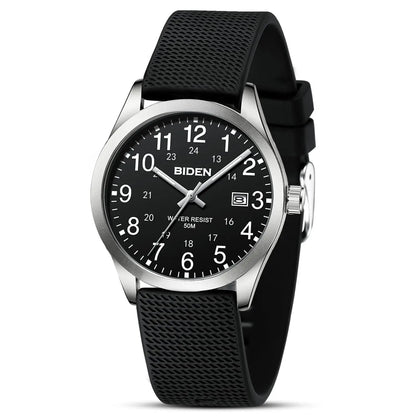 Men's Watch Simulated Quartz Sports Men's and Women's Watch 30 Waterproof Second Hand Luminous Easy to Read Dial