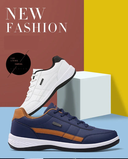 Shoes for Men Leather Sneaker Waterproof Casual Comfortable Men's Sneaker Lace Up Footwear Vulcanized Man Shoe Masculino