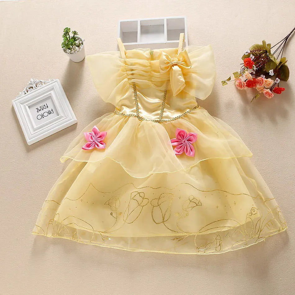 Baby Girl Rapunzel Costume Children Sleeping Beauty Belle Sofia Dress Kids Halloween Carnival Party Princess Dress Girl Disguise