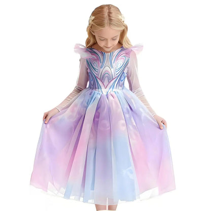 2026 Disney Wicked For Good Fantasia Menina Bruxa Roxa Glinda Princesa Vestido Fofo + Acessórios Festa Aniversário Apresentação
