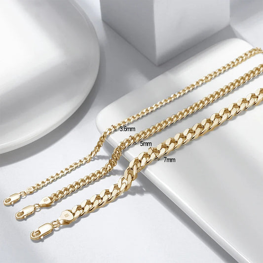 Women Men's Bracelets Curb Cuban Chain 925 Sterling Silver Luxury Fashion Jewelry Gift Christmas Couple Jewellery SB104