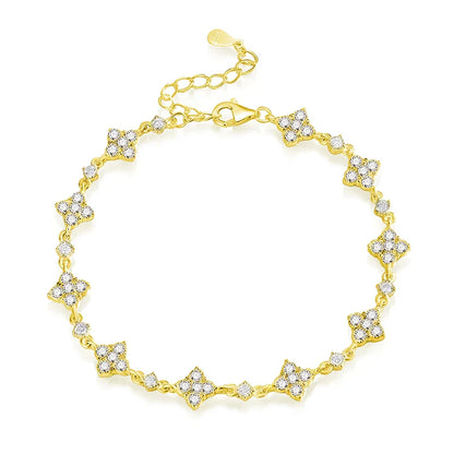 Full Diamond Moissanite Bracelets for Women Sparkling Girls Luxury Chains 100% 925 Sterling Silver Jewelry Plated 14K