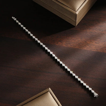 3x5mm Pear Cut Moissanite Tennis Bracelets for Women  s925 Sliver Plated 18k White Gold Hiphop Party Bracelet Wholesale
