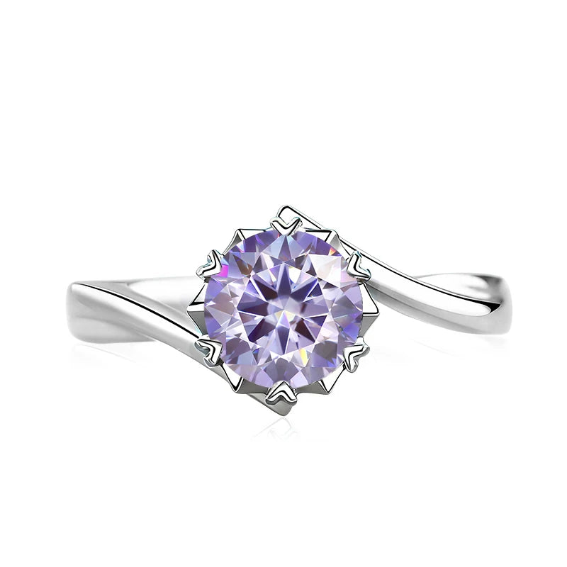 Black Pink Moissanite Women Rings S925 Sterling Silver Jewelry For Wedding Engagement Ring With Certified Women's Ring