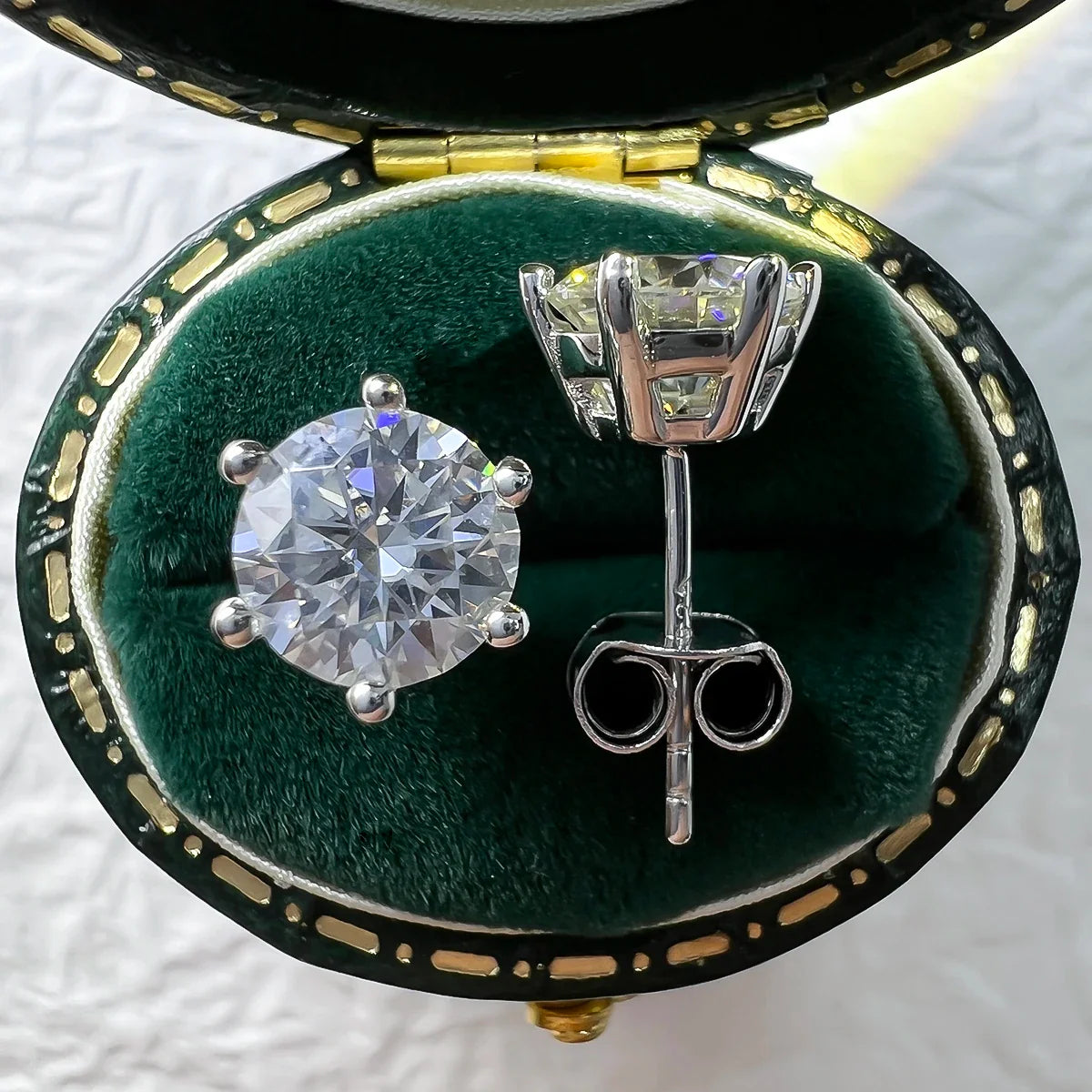 4/2/1ct Total Moissanite Stud Earrings 925 Sterling Silver Certificate Moissanite Earrings Jewelry Making Supplies
