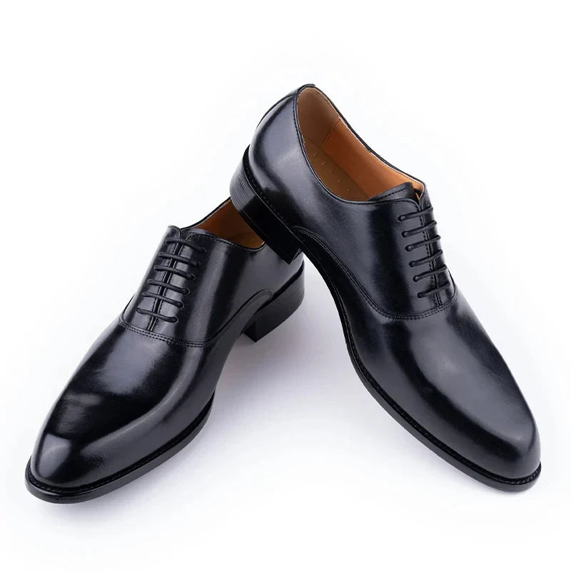 Men's Dress Shoes Handamde Leather Oxfords Shoe For Wedding Party Business Office Genuine Leather Formal Office Shoe