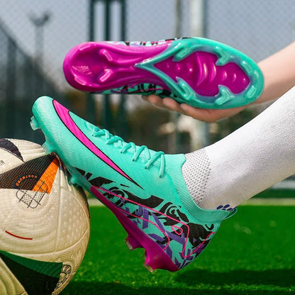 New Men Soccer Shoes Sneakers Original Football Boots Training Long Spikes Drop Shipping Futsal Cleats Match Ultralight Indoor