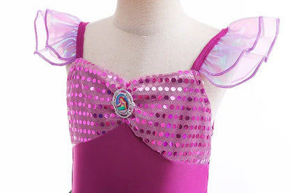 Little Mermaid Ariel Princess Girl Dress Up Charm Costume Kids Birthday Party Disguise Luxury Fishtail Clothes Wigs Sets