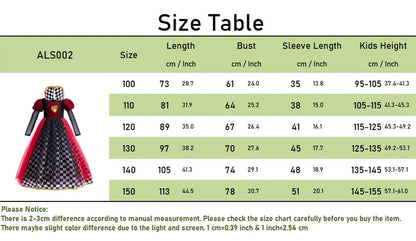 Halloween Red Queen Costume For Girl Alice Movie Cosplay Dress Girls Witch Dress Masquerade Orgy Party Clothes