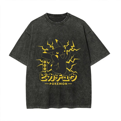 Vintage Wash T-Shirt Man Women Graphic Tee Short Sleeve Tee Loose Casual Tops Y2k Summer