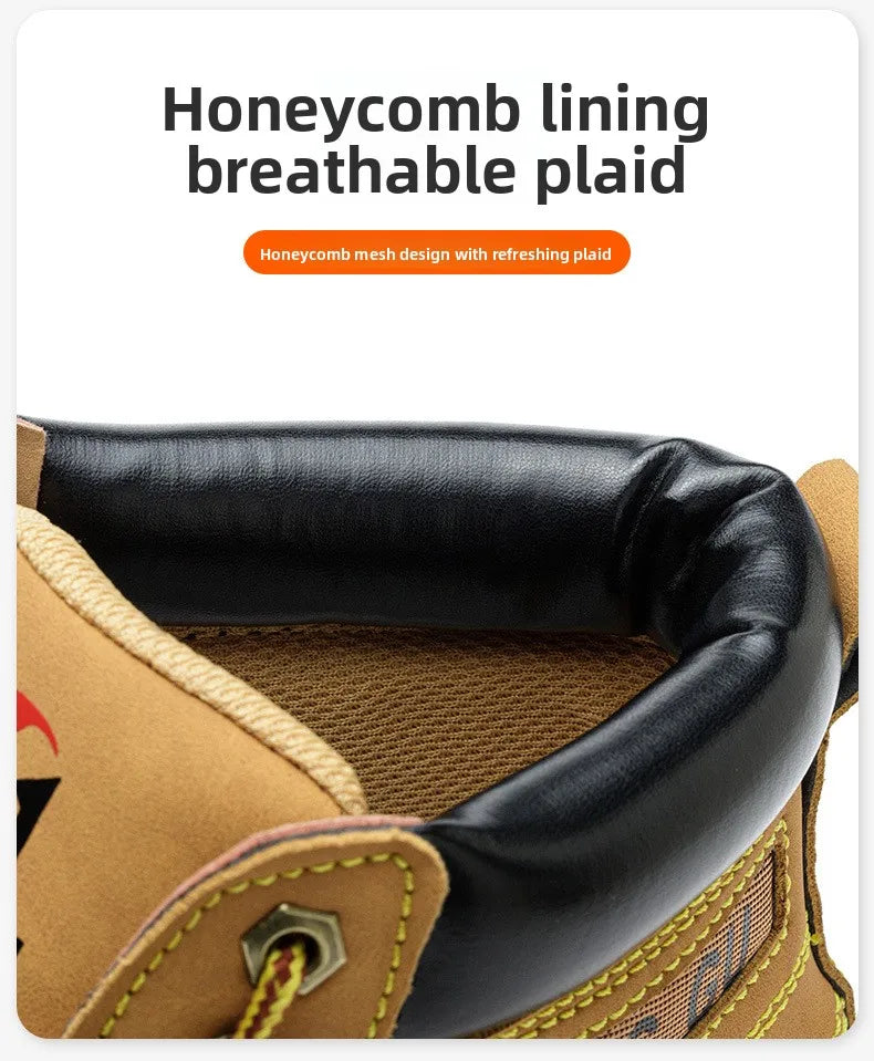 Four Season Labor Protection Shoes Anti Smashing Anti Piercing Steel ToeCap Anti Slip SafetyShoesWear-resistant Protective Shoes