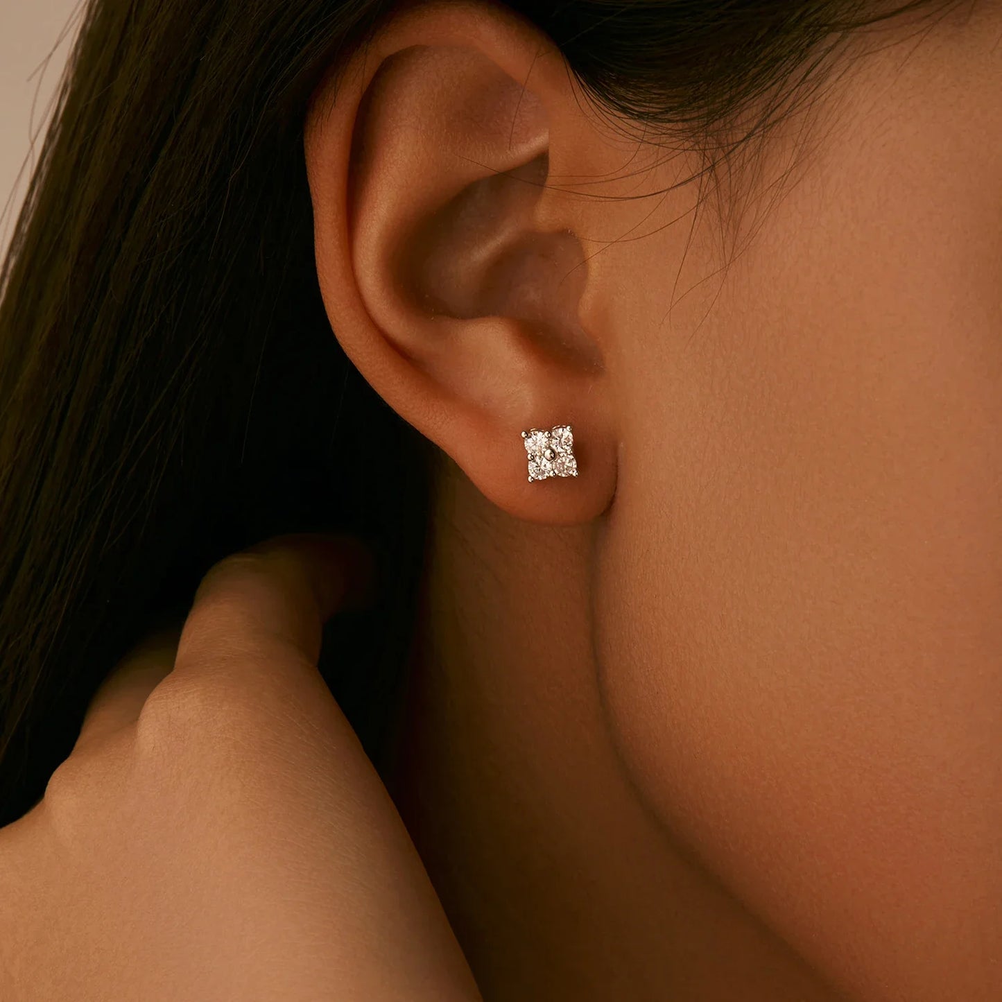 Simple D Color Moissanite 925 Sterling Silver Dazzling Lab Created Diamond Ideal Cut Stud Earrings For Women Jewelry