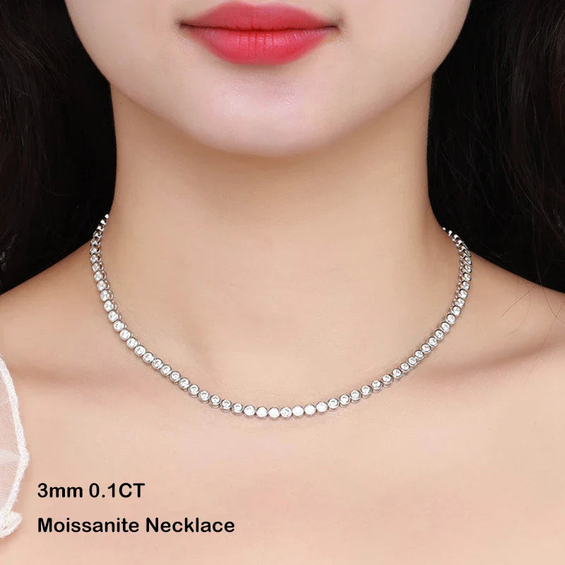 Sparkling 0.1ct 3mm Moissanite Tennis Bracelet with GRA for Women Party Fine Jewelry S925 Sterling Silver Diamond Bracelets