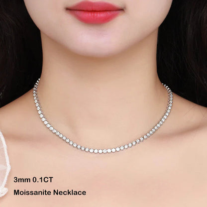 Sparkling 0.1ct 3mm Moissanite Tennis Bracelet with GRA for Women Party Fine Jewelry S925 Sterling Silver Diamond Bracelets