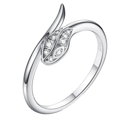 New All Moissanite Serpentine Rings for Women Index Finger Matching Band S925 Sterling Silver Plated 18K Gold Jewelry