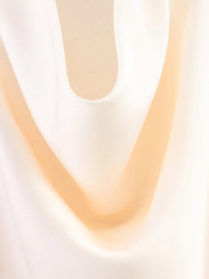 Elegant Women's Satin Backless Halter Vest Summer Solid Sleeveless Sexy High Street Waistcoat Female Slim Camisole Tops