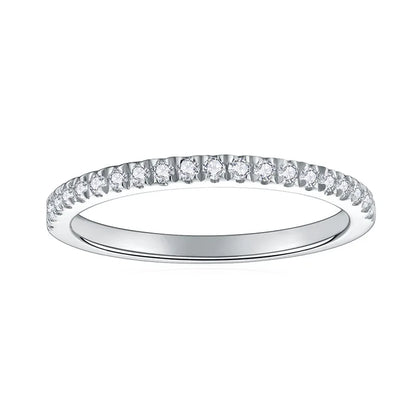 3pcs 0.2ct Moissanite Eternity Ring for Women Men 1.3mm 18k Gold Plated Sterling Silver Wedding Moissanite Band Jewelry