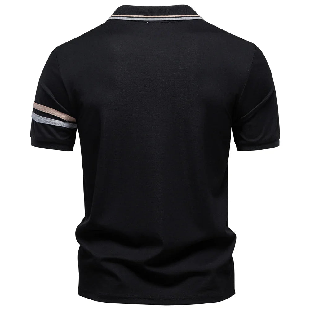 Men's Lightweight Breathable Polo Shirt Half Zipper Collar Solid Color Casual Summer Fashion Top