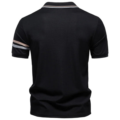 Men's Lightweight Breathable Polo Shirt Half Zipper Collar Solid Color Casual Summer Fashion Top