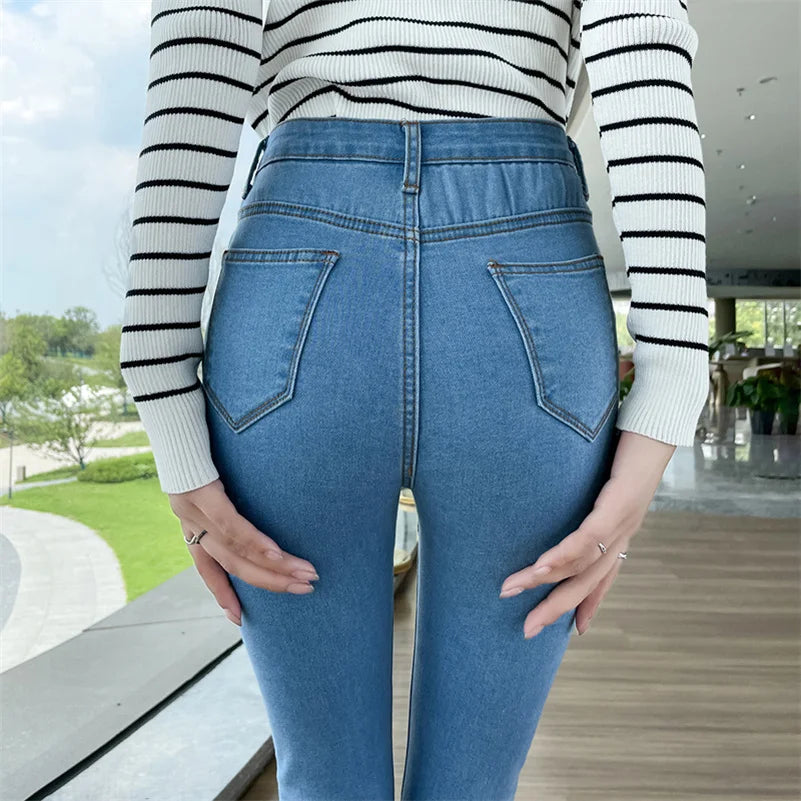Women Stretch Jeans Lady Slim Skinny Pencil Jeans
