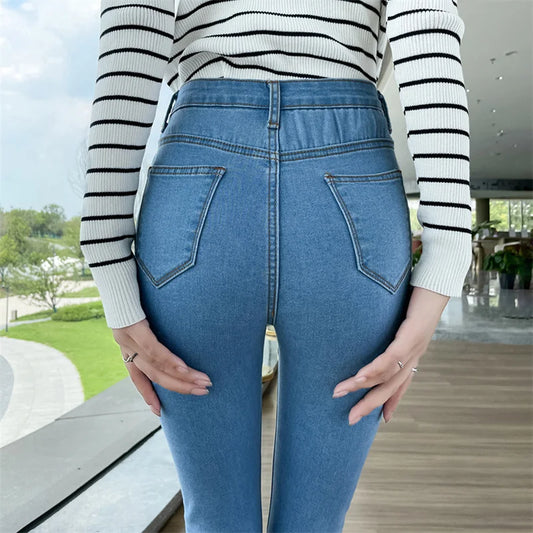 Women Stretch Jeans Lady Slim Skinny Pencil Jeans